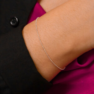 Pulseira Bolinha Diamantada em Prata 925