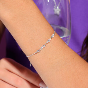 Pulseira Ponto de Luz em Prata 925 com Zircônia