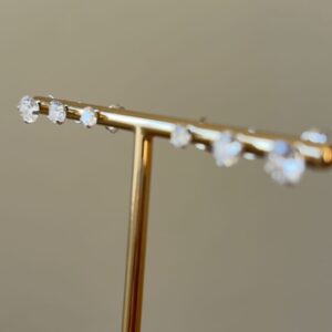TRIO DE BRINCOS PONTO DE LUZ COM ZIRCÔNIA CRISTAL