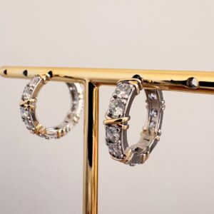 ARGOLA CRAVEJADA COM X BANHADO A RÓDIO BRANCO M